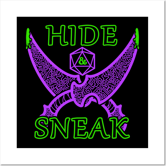 Hide and Sneak Rogue Thief Class Poison Daggers Funny Dungeon Tabletop RPG Wall Art by GraviTeeGraphics